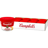 Campbell's Homestyle Chicken Noodle Soup bowl front view highlighting hearty ingredients for a comforting meal