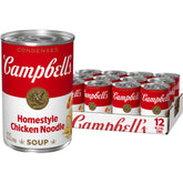 Campbell's Homestyle Chicken Noodle Soup can label, a comforting pantry staple