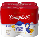 Campbell’s Kids Chicken and Stars soup can at a glance, convenient pantry staple for busy weeknights.