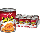Campbell's Spaghetti in Tomato Sauce with Cheese served in a bowl for a quick family meal