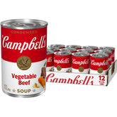 Campbell's Vegetable Beef Soup can ready to heat for a comforting meal
