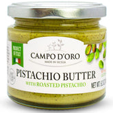 CAMPO D'ORO Pistachio Butter Jar adds rich, nutty flavor to pastries.
