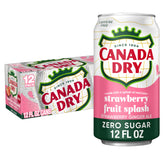 Canada Dry Fruit Splash bottle showing strawberry ginger ale for a relaxing moment.