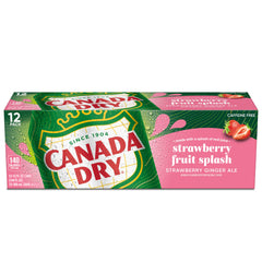 Canada Dry Fruit Splash Strawberry Ginger Ale on ice, ready for a refreshing break