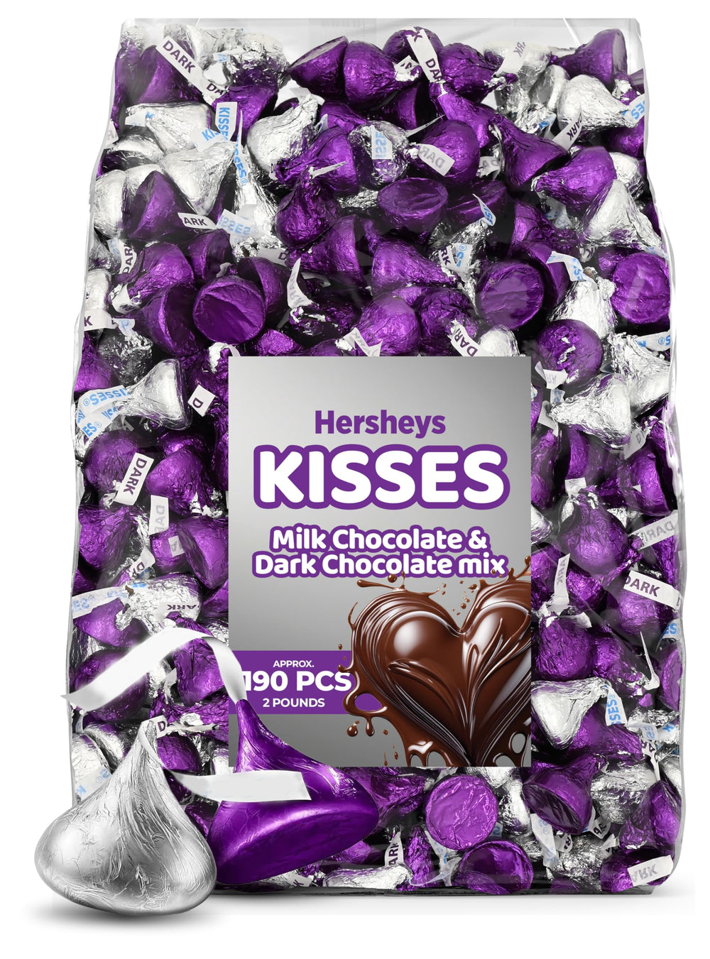 Candylish chocolate mix in milk and dark chocolate with silver-purple foils, perfect for candy bowls