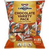 CANDYMAN 4 lb assorted chocolate candy bulk for large gatherings and on-the-go snacking.