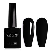 CANNI black gel polish bottle front showing a glossy, true black finish