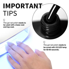 CANNI French manicure look with black gel polish for chic style.