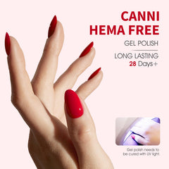 CANNI gel nail polish high-pigment coverage demonstrates opaque color with minimal layers.