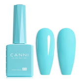 CANNI Pastel Blue gel bottle close-up shows color accuracy for at-home salon use.