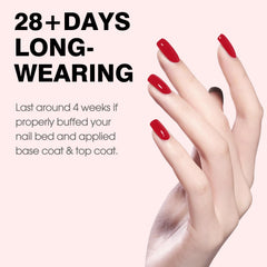 CANNI red gel nail polish brush stroke shows easy application.
