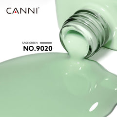 CANNI Sage Green Gel Polish color palette shows mint shade in natural light.