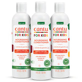 Cantu Care for Kids Nourishing Conditioner bottle on display for hydrated curls