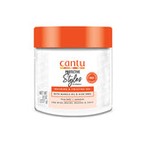 Cantu Protective Styles gel bottle close-up highlighting marula oil for nourishing, non-greasy hold.