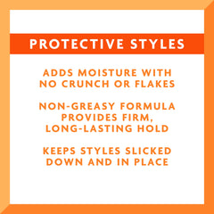 Cantu Protective Styles gel on wigs or braids shows secure, long-lasting hold.