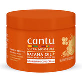 Cantu Ultra Moisture Curling Cream bottle front shows lasting moisture