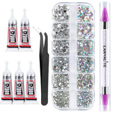 CANVALITE 3348pcs rhinestones AB crystal collection for dazzling nail art designs.