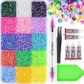 CANVALITE rainbow rhinestones 3mm set for vibrant nail art and crafts.