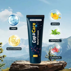 Capacare nerve cream dispenser shown for easy, mess-free application.