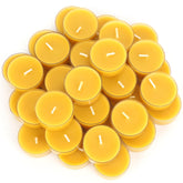 Capaniel beeswax tealights pack 36-count on display, ideal for bulk home ambiance.