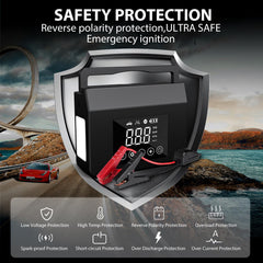 Capapro Jump Starter tire inflator in action quickly reaches optimal tire pressure