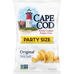 Cape Cod Original Kettle Cooked Chips in a bag with golden amber color and rich potato flavor.
