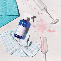 Capri Blue countertop spray in use for easy wipe-away on surfaces.