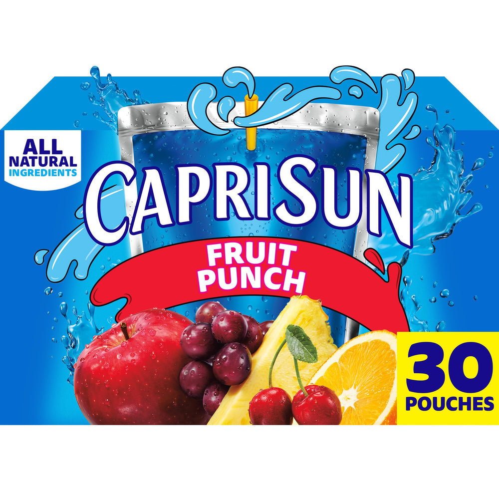 Capri Sun Fruit Punch pouch with straw, refreshing on the go for kids.