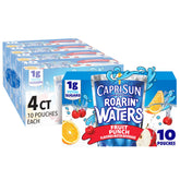 Capri Sun Roarin' Waters Fruit Punch pouch close-up showing on-the-go hydration for kids.