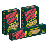 CARBE DIEM trio sampler pack front showing variety for tasting lower net carbs