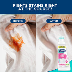 Carbona bio-enzyme stain remover action tackling fat and oil stains.