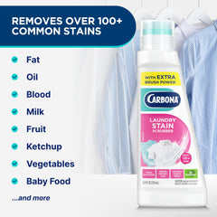 Carbona safe for hands and fabrics during stain treatment.
