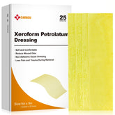 CARBOU Xeroform dressing 5x9 box packaging, sterile and ready for wound care.