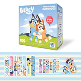 CARE BAND Bluey Kids Bandages front package shows three sizes for versatile injuries.