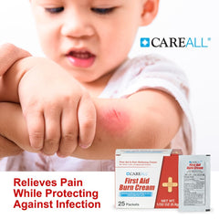 CareAll burn-relief foil packet showing convenient single-use design