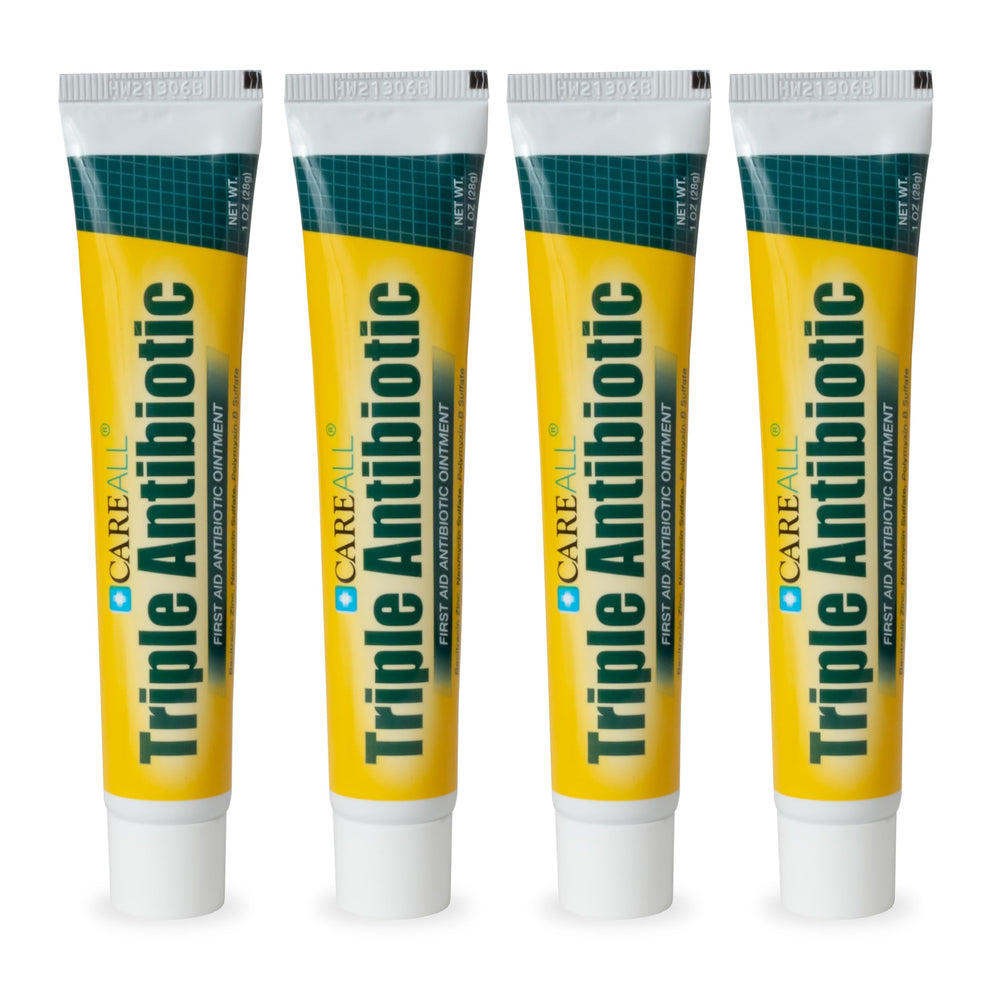 CareAll Triple Antibiotic Ointment 1oz tube front view suitable for minor skin injuries.
