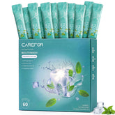 CAREFOR mouthwash travel-size packets shown for on-the-go freshness