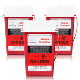 CARELIVING Sharps Container 1qt 3-pack ideal for safe home disposal.