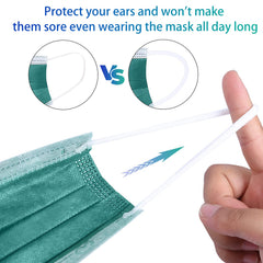 Caremore 4-ply mask folded flat for convenient packing and travel