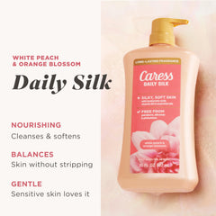 Caress Daily Silk foam-lather provides a silky feel after washing.