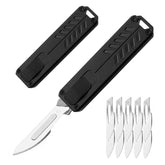 Caressolove auto retractable knife shown in full view, ideal for quick box openings.