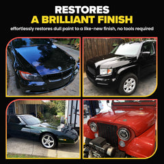 Carfidant Scratch Remover before-after showing scratch reduction and gloss