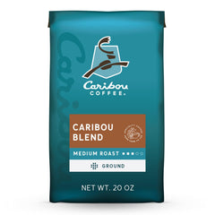 Caribou Coffee Caribou Blend 20oz bag keeps flavor fresh for daily mornings.