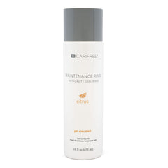 CariFree Maintenance Rinse citrus label promotes fresh breath and enamel-friendly balance.