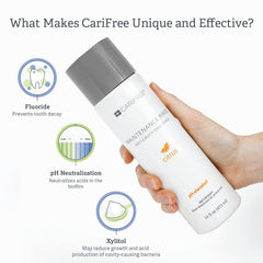 CariFree Maintenance Rinse dentist-recommendation seal signals trusted oral care.