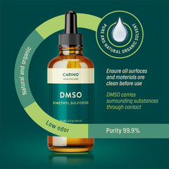 Carino HealthCare DMSO dropper cap enables controlled application.