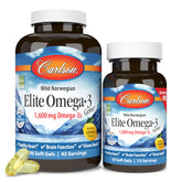 Carlson Elite Omega-3 Gems lemon bottle supports daily omega-3 intake for heart, brain, and vision support