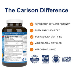 Carlson Maximum Omega 2000 lemon soft gels closeup; refreshing flavor supports daily wellness.