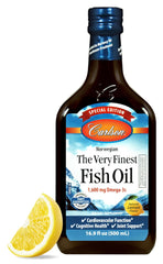 Carlson The Very Finest Fish Oil lemon bottle for daily omega-3.