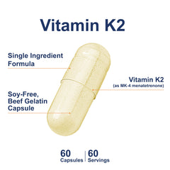 Carlson Vitamin K2 MK-4 bottle pour demonstrates easy daily dosing